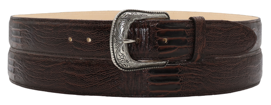 Silverton Ostrich Leg Print All Leather Western Belt (Brown)