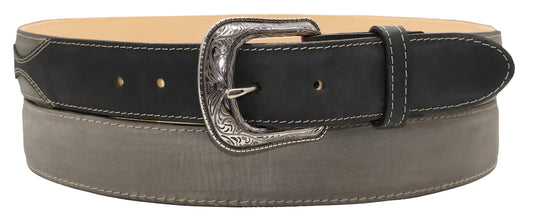 Silverton Arrow All Leather Western Belt (Black/Gray)