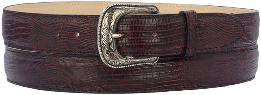 Silverton Lizard Print All Leather Western Belt (Cherry)