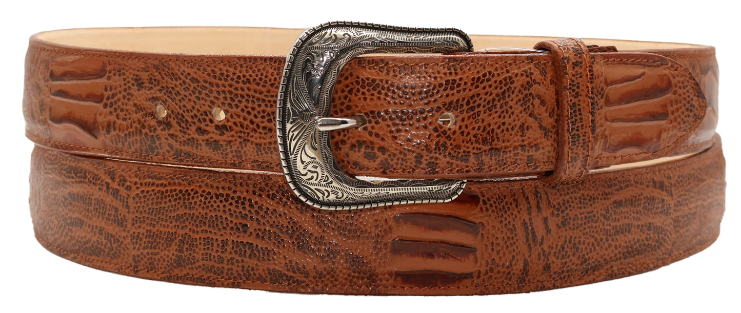 Silverton Ostrich Leg Print All Leather Western Belt (Shedron)