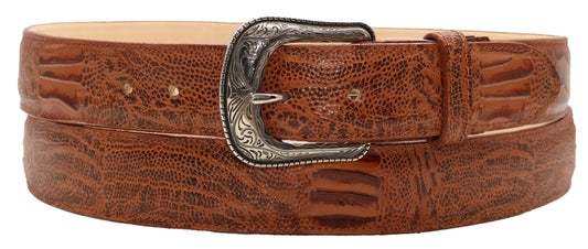 Silverton Ostrich Leg Print All Leather Western Belt (Shedron)