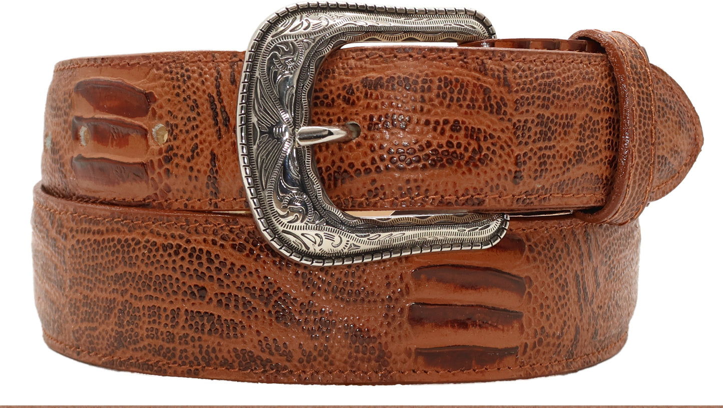 Silverton Ostrich Leg Print All Leather Western Belt (Shedron)