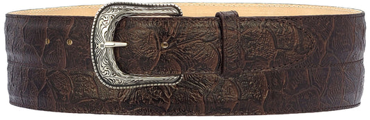 Silverton Pirarucu LG Fish Print All Leather Western Belt (Brown)