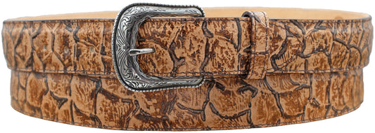 Silverton Pirarucu LG Fish Print All Leather Western Belt (Tan)