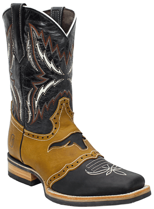 Silverton Longhorn All Leather Square-Toe Boots (Black)
