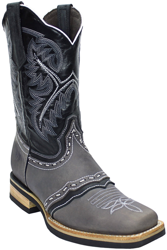 Silverton Wyoming All Leather Square-Toe Boots (Gray)