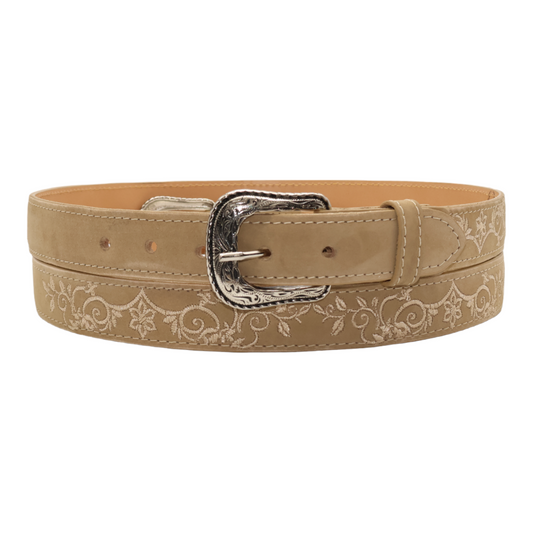 Silverton Kids Jennifer All Leather Western Belt (Beige)