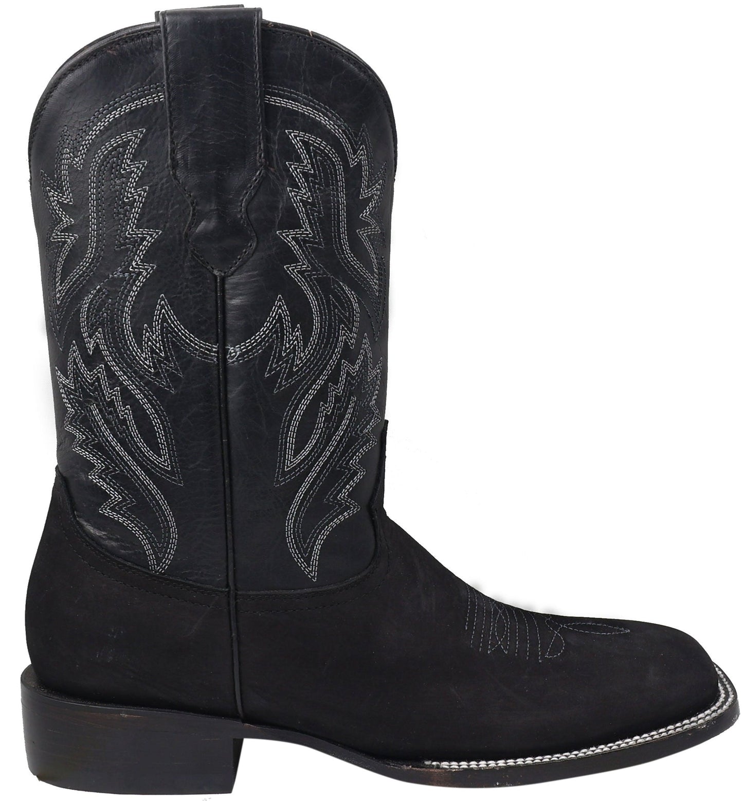 Silverton Jasper All Leather Wide Square Toe Boots (Black)