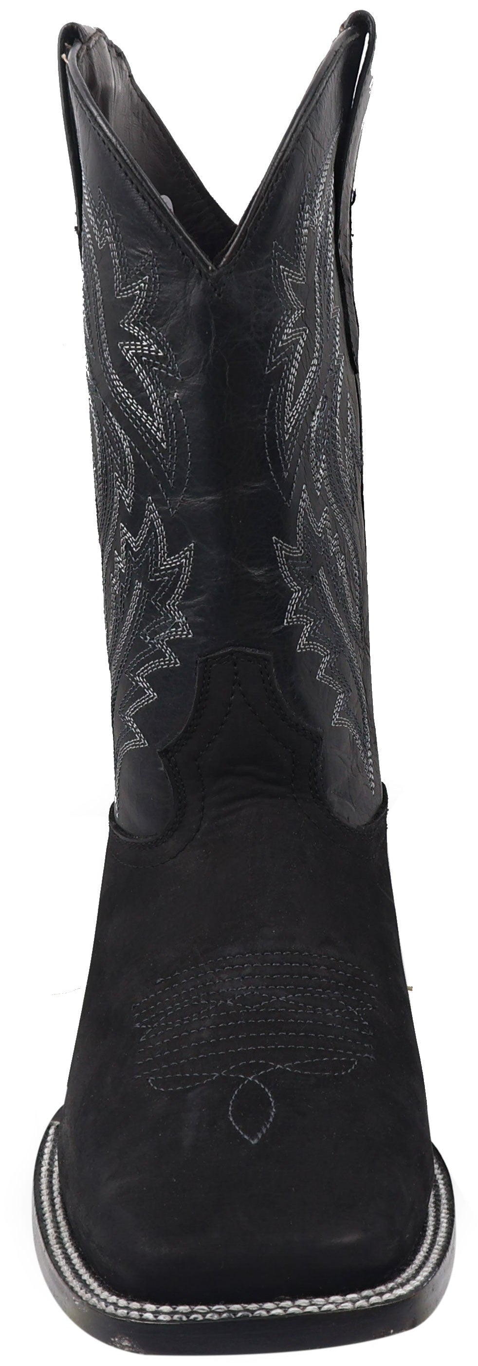 Silverton Jasper All Leather Wide Square Toe Boots (Black)