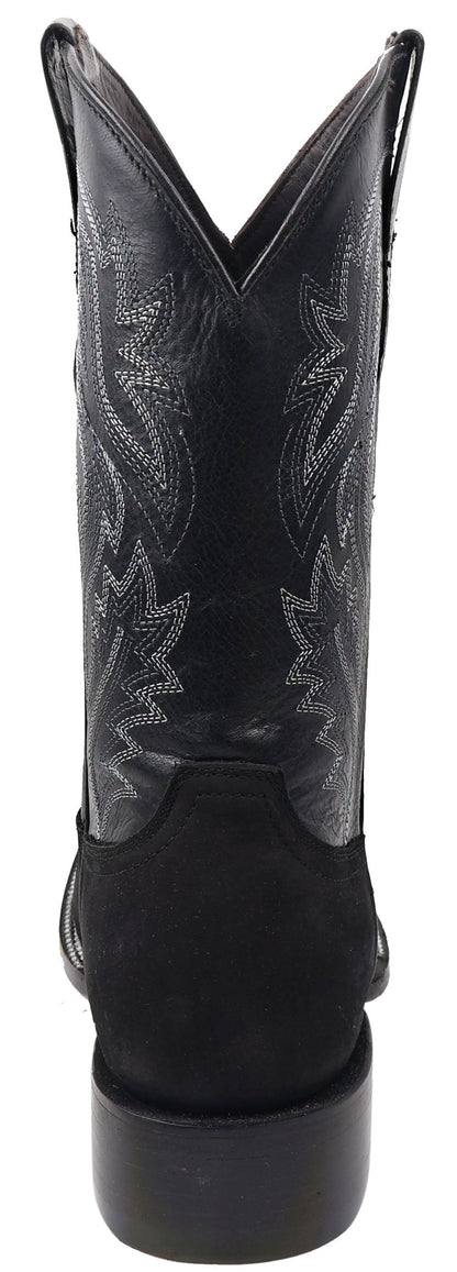 Silverton Jasper All Leather Wide Square Toe Boots (Black)