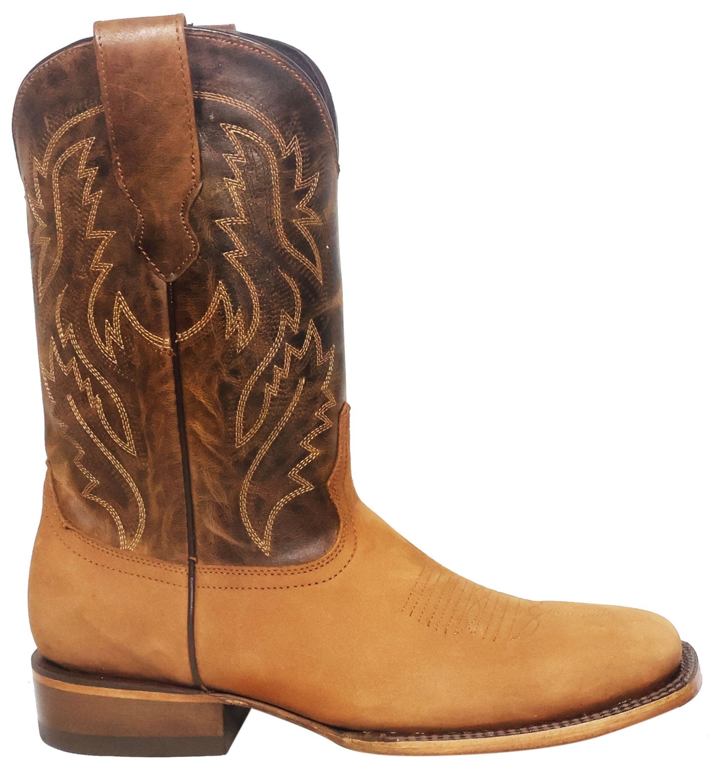 Silverton Jasper All Leather Wide Square Toe Boots (Tobacco)