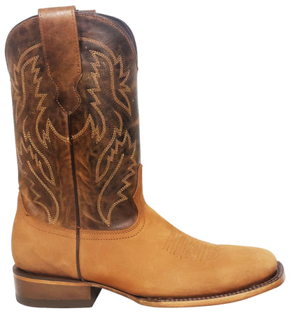 Silverton Jasper All Leather Wide Square Toe Boots (Tobacco)
