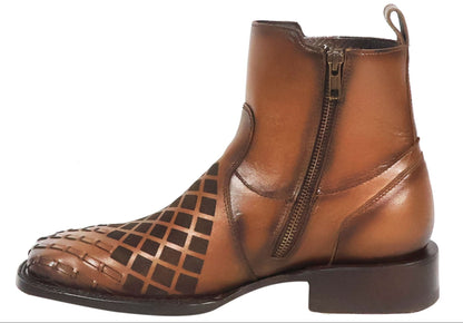 Silverton Jerry All Leather Wide Square Toe Short Boots (Honey)