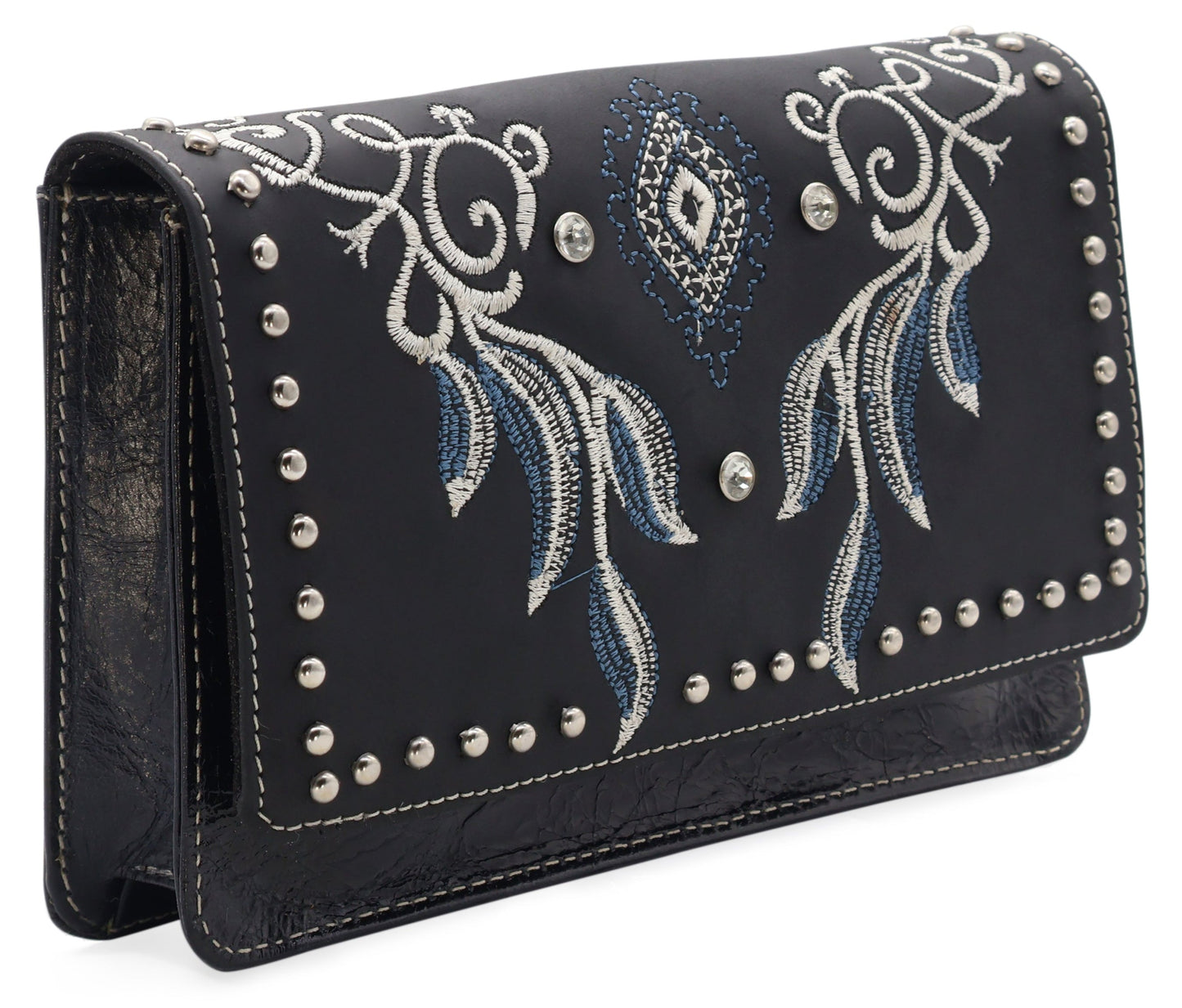 Silverton Mary All Leather Western Clutch Bag (Black)