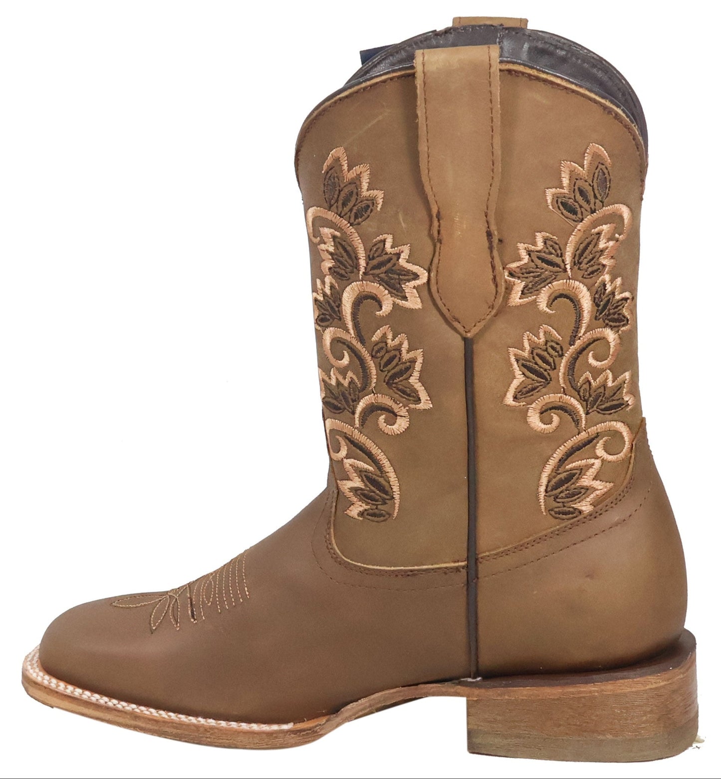 Silverton Amanda All Leather Wide Square Toe Boots (Tobacco)