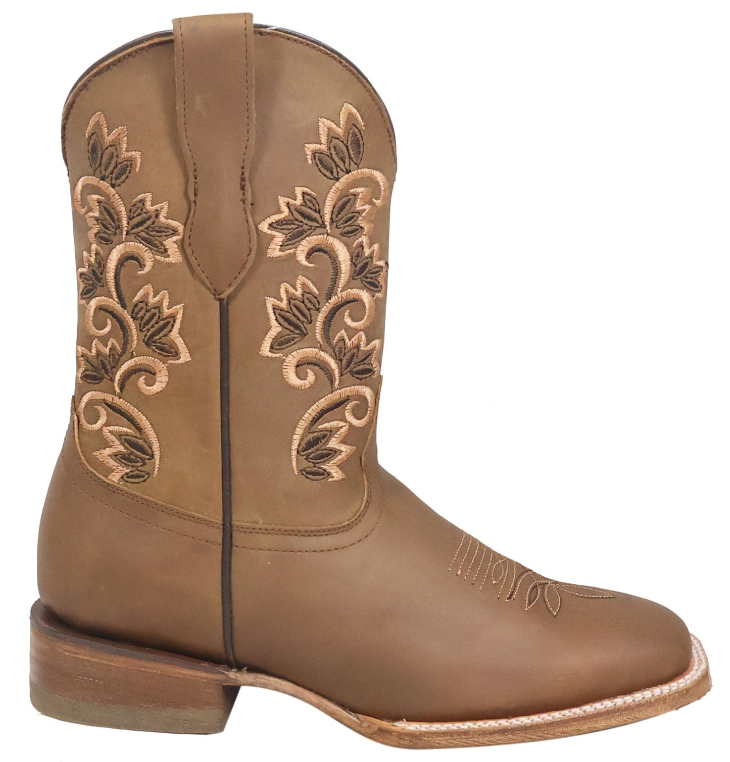 Silverton Amanda All Leather Wide Square Toe Boots (Tobacco)