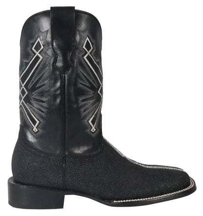 Silverton Brentwood All Leather Wide Square Toe Boots (Black)