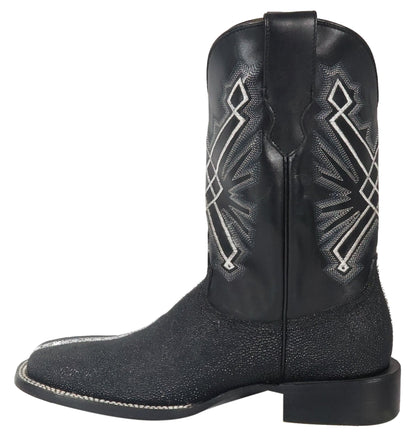 Silverton Brentwood All Leather Wide Square Toe Boots (Black)