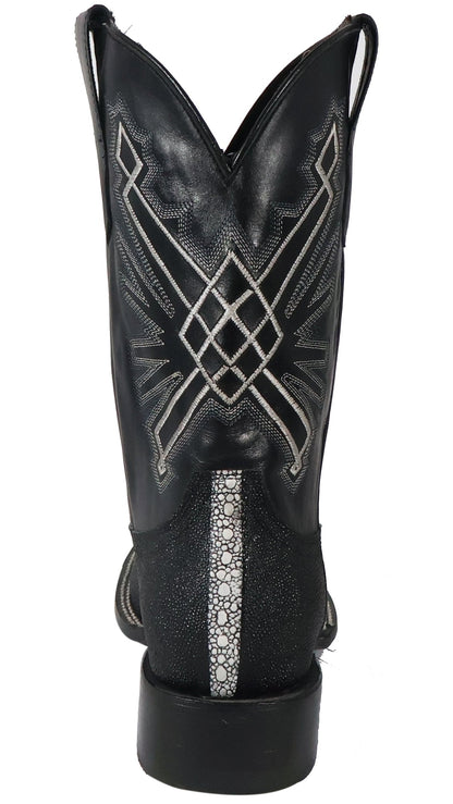 Silverton Brentwood All Leather Wide Square Toe Boots (Black)