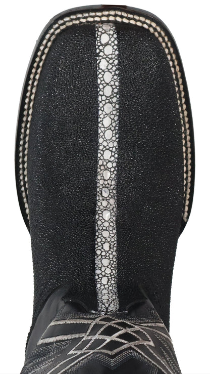 Silverton Brentwood All Leather Wide Square Toe Boots (Black)