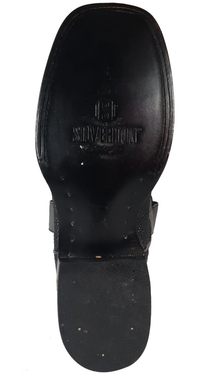Silverton Brentwood All Leather Wide Square Toe Boots (Black)