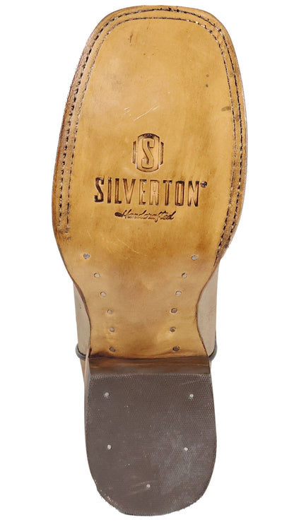 Silverton Chloe Fringe All Leather Wide Square Toe Boots (Beige)