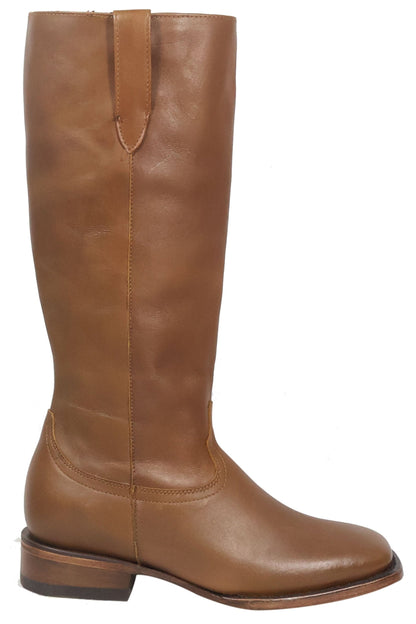 Silverton Eleanor All Leather Wide Square Toe Knee High Boots (Honey)