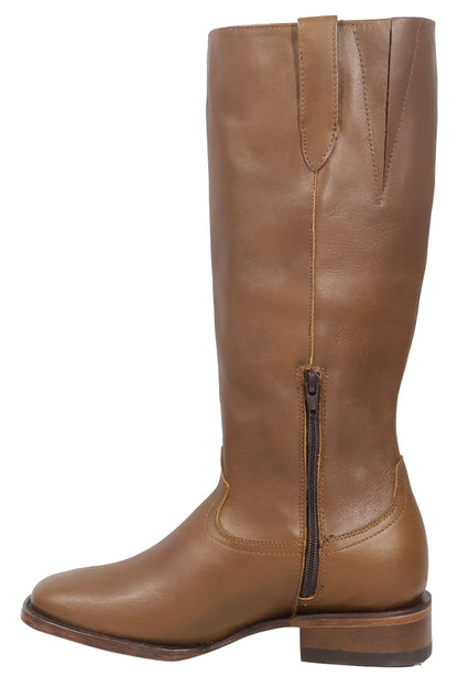 Silverton Eleanor All Leather Wide Square Toe Knee High Boots (Honey)