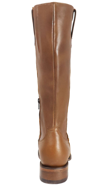 Silverton Eleanor All Leather Wide Square Toe Knee High Boots (Honey)