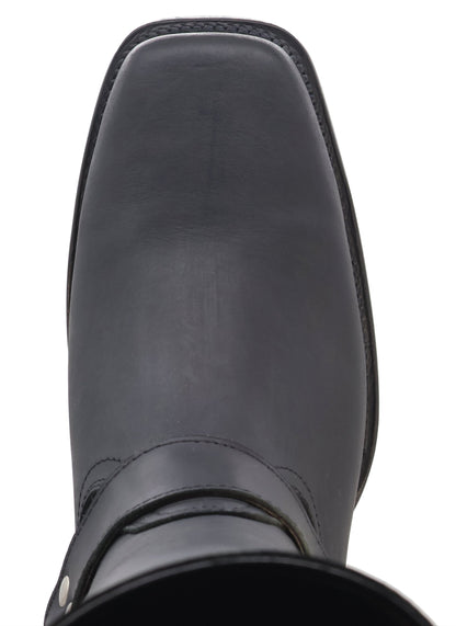 Silverton Harley All Leather Square Toe Boots (Black)