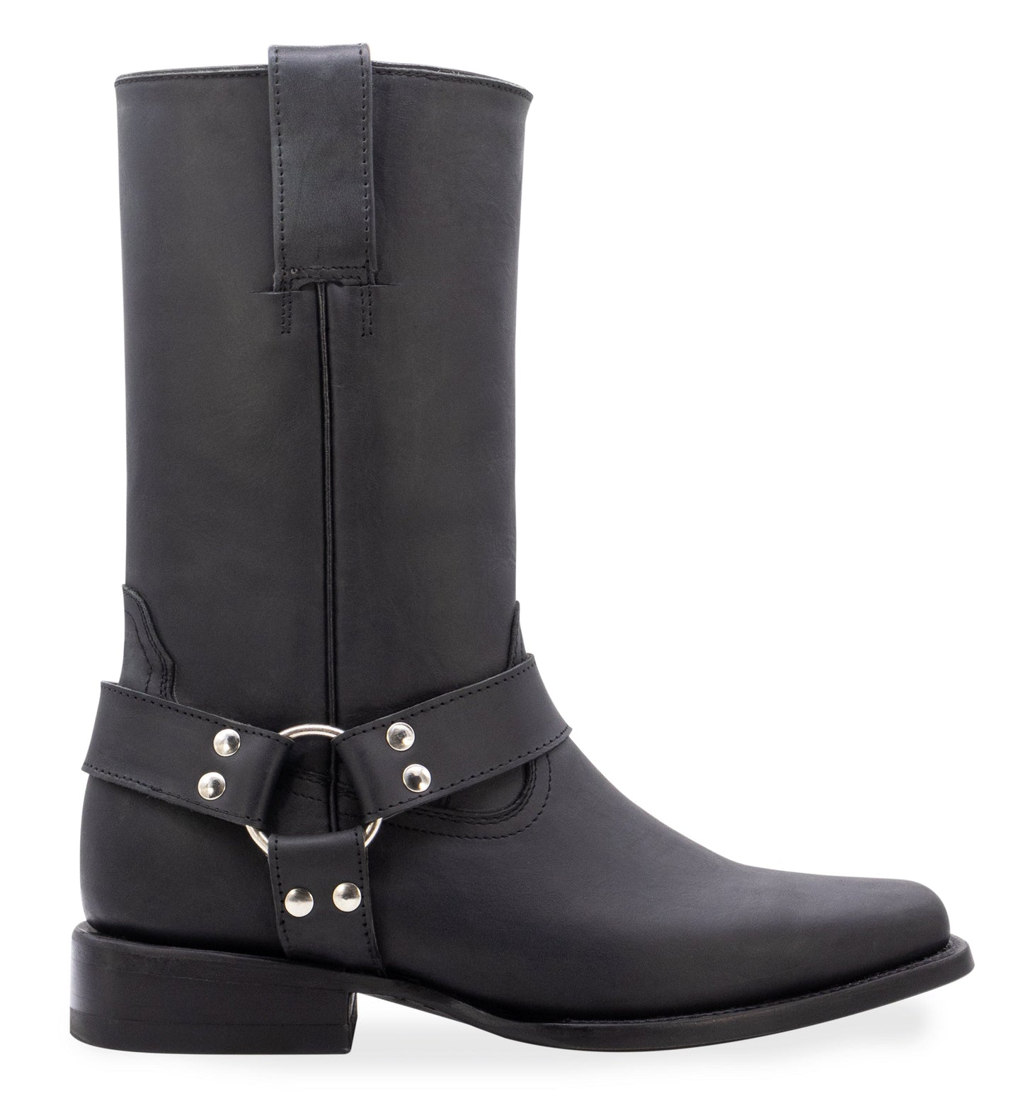Silverton Harley All Leather Square Toe Boots (Black)