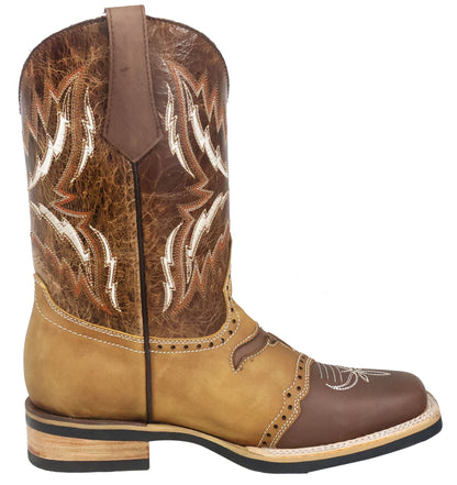 Silverton Longhorn All Leather Square-Toe Boots (Brown)