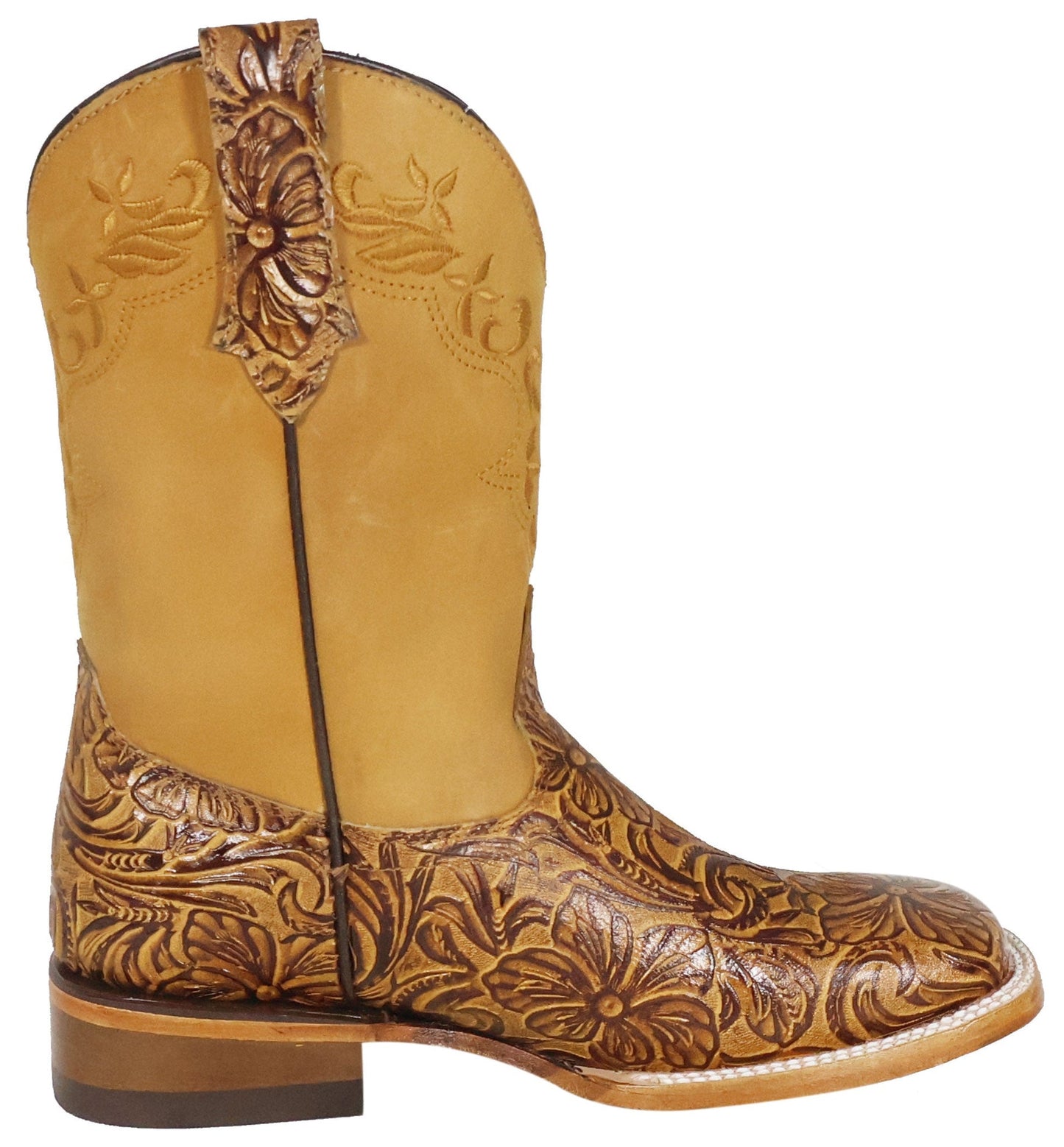Silverton Miranda All Leather Wide Square Toe Boots (Honey)