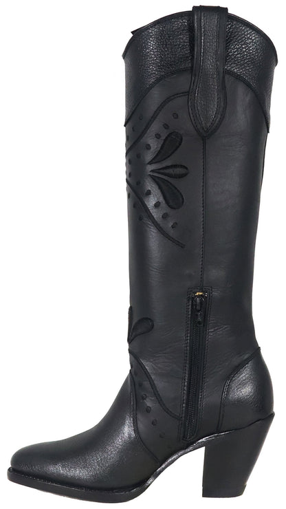 Silverton Nora All Leather Snip Toe Knee High Boots (Black)