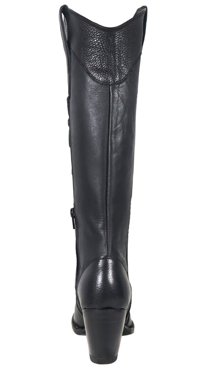 Silverton Nora All Leather Snip Toe Knee High Boots (Black)
