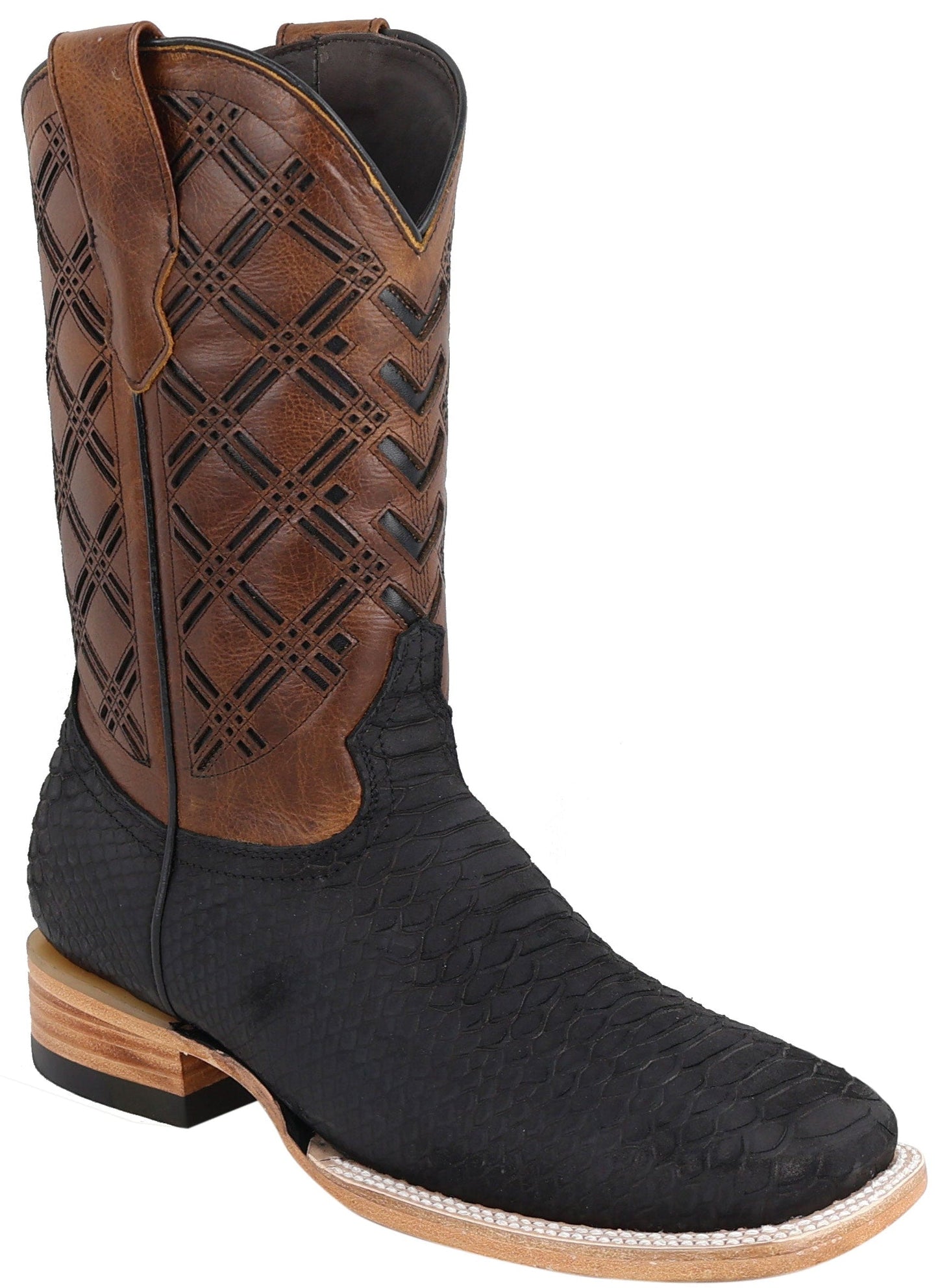 Silverton Peyton All Leather Wide Square Toe Boots (Black)