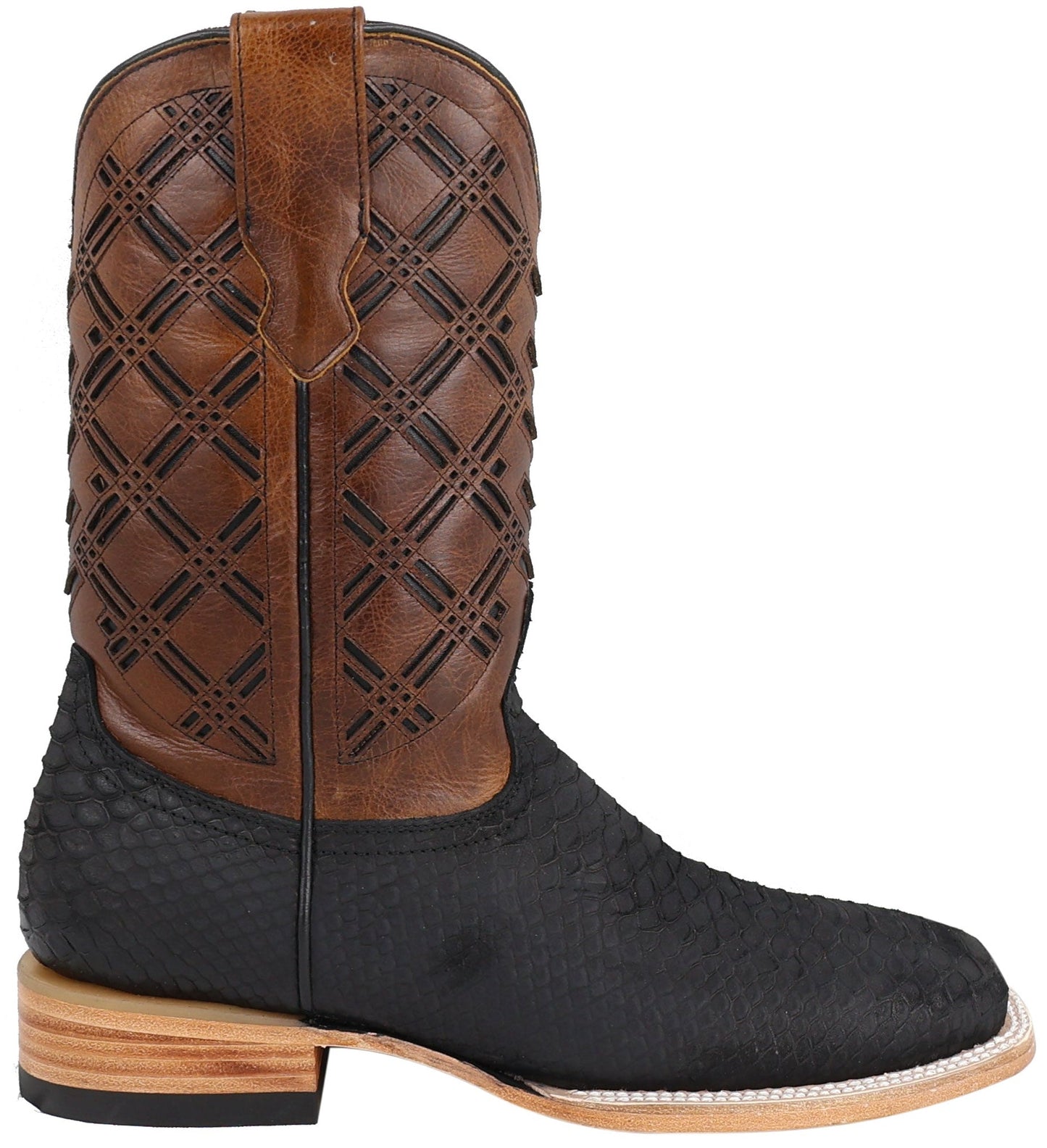 Silverton Peyton All Leather Wide Square Toe Boots (Black)