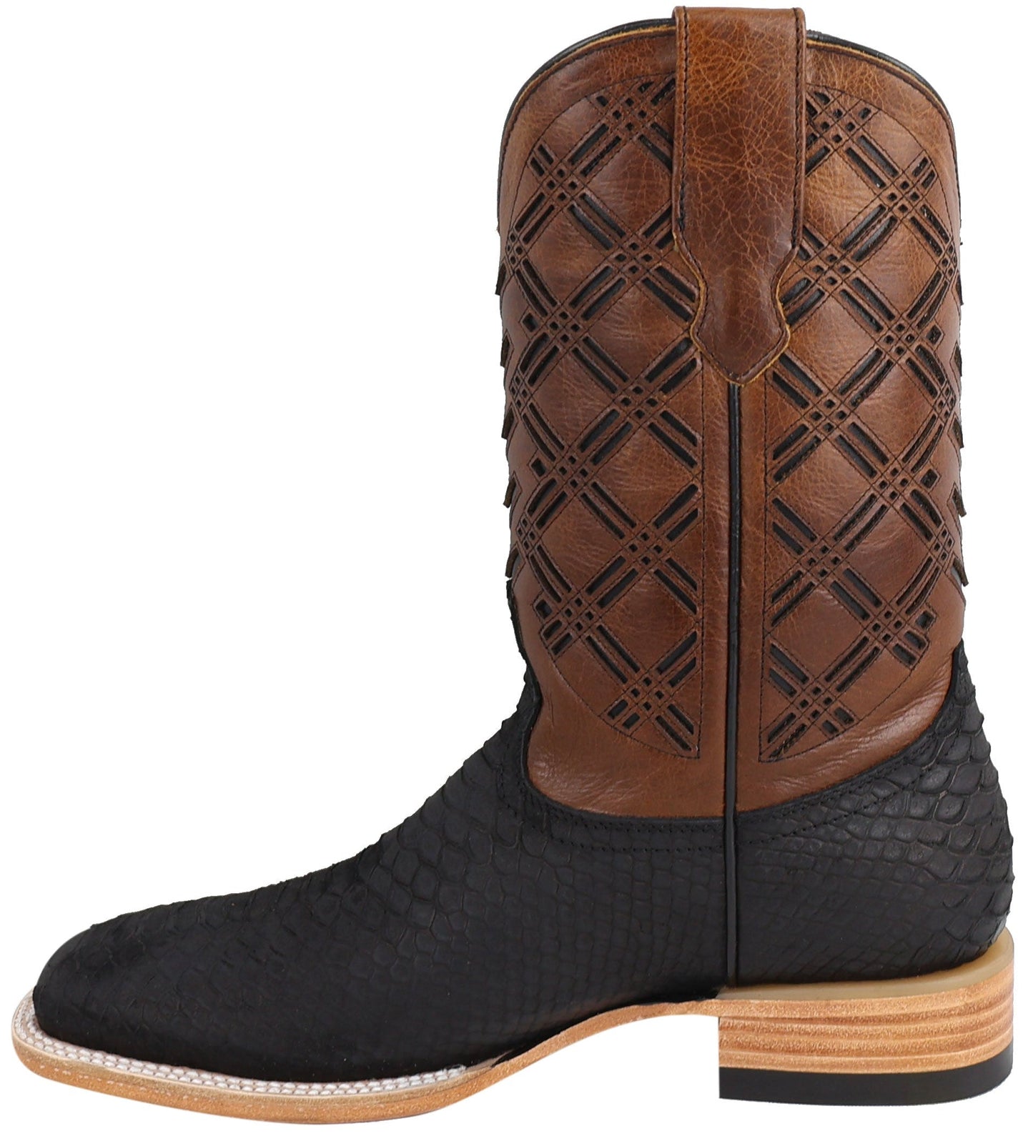 Silverton Peyton All Leather Wide Square Toe Boots (Black)