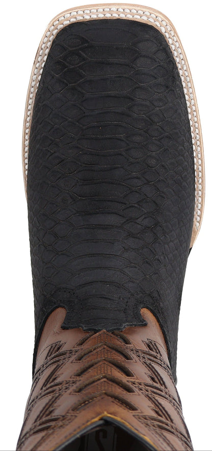 Silverton Peyton All Leather Wide Square Toe Boots (Black)