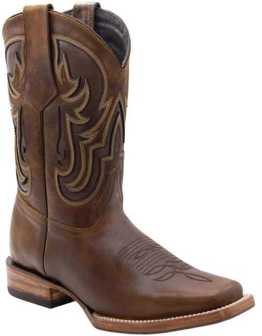 Silverton Ranch All Leather Square-Toe Boots (Brown)