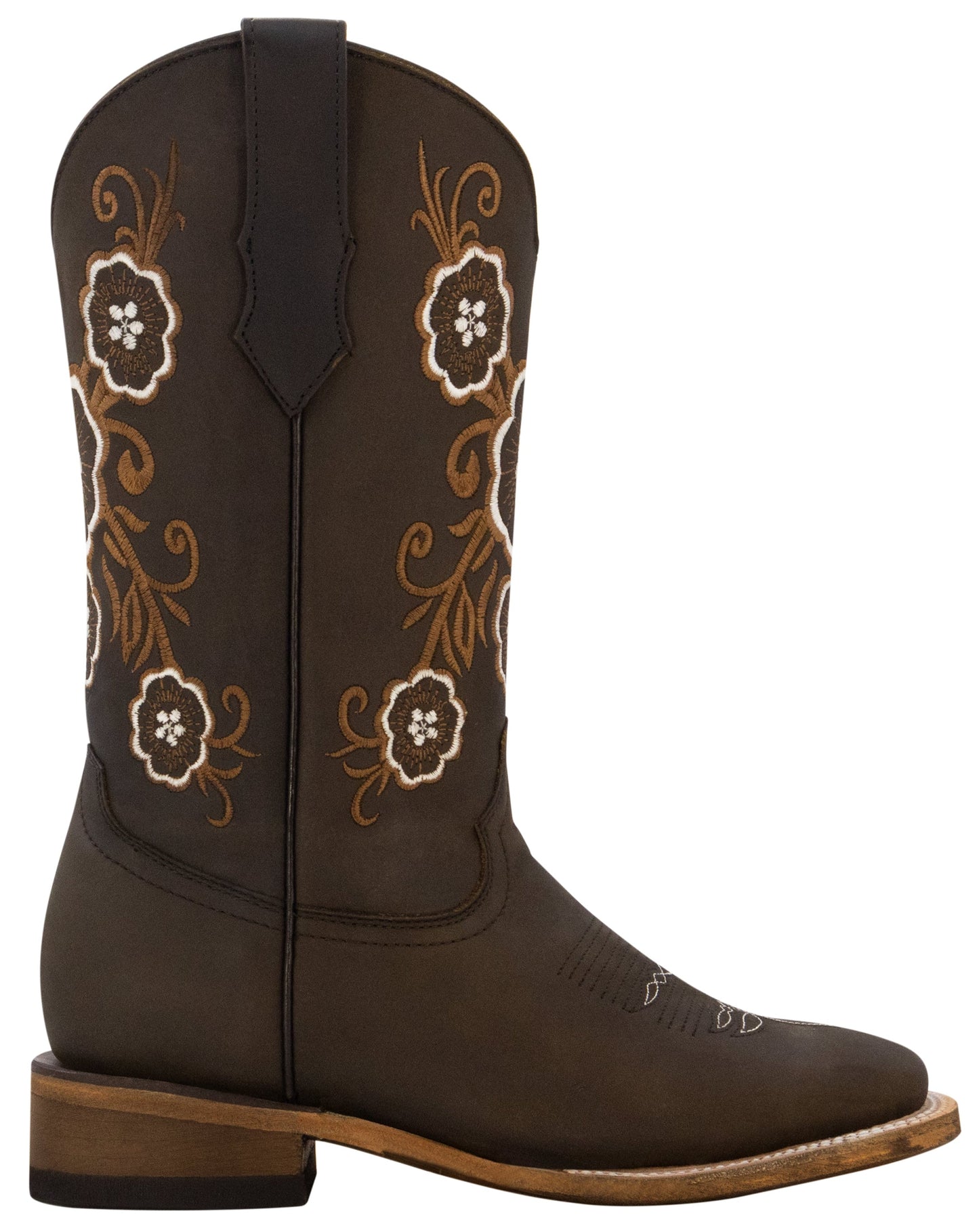 Silverton Linda All Leather Wide Square Toe Boots (Brown)