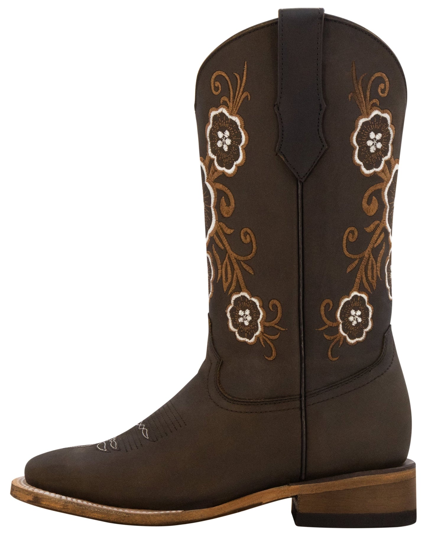 Silverton Linda All Leather Wide Square Toe Boots (Brown)