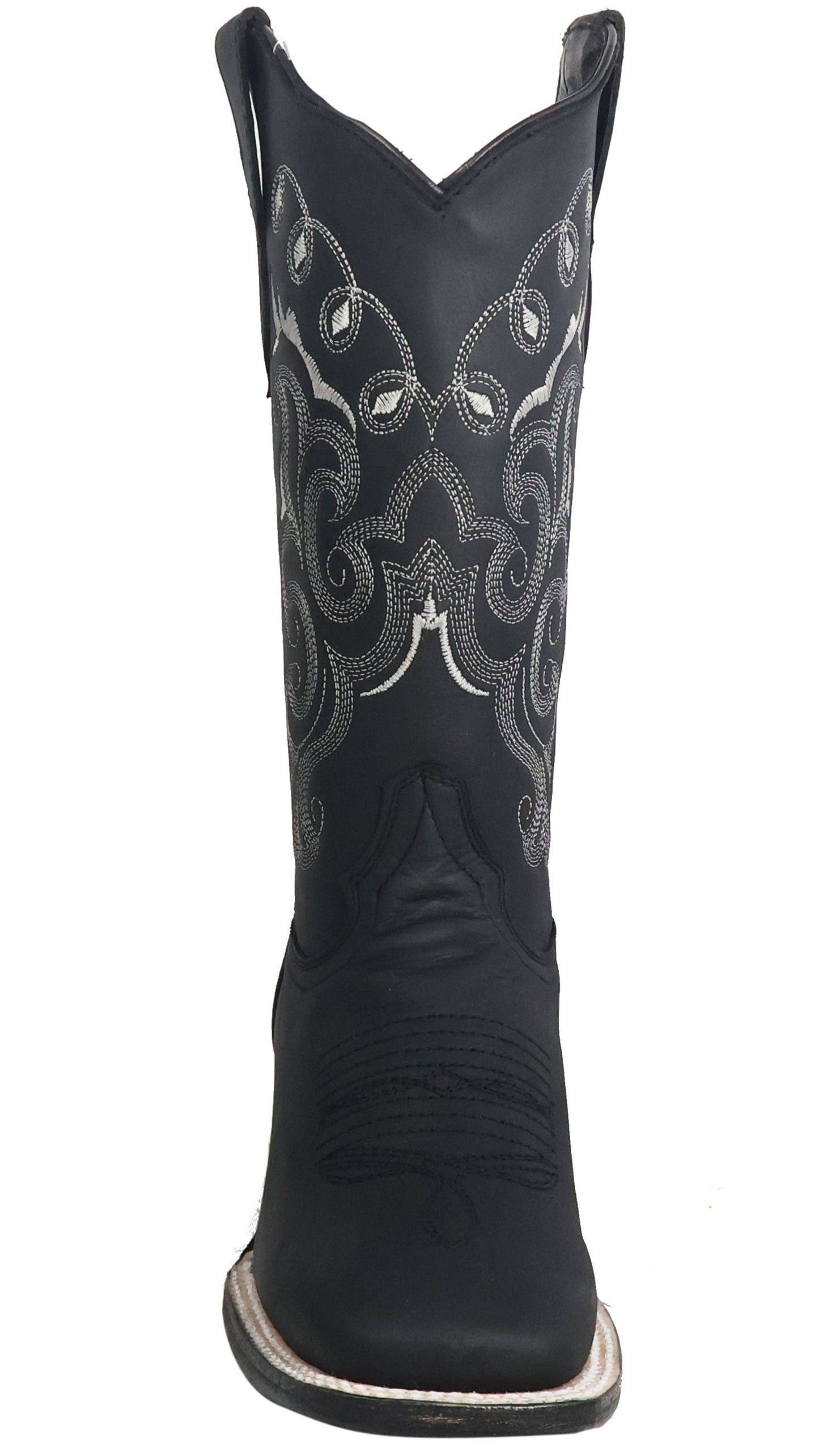 Silverton Sara All Leather Wide Square Toe Boots (Black)