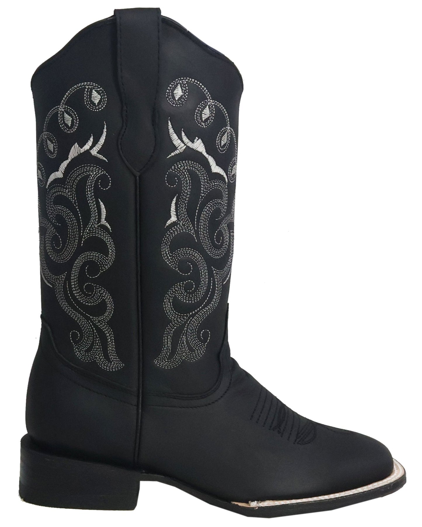 Silverton Sara All Leather Wide Square Toe Boots (Black)