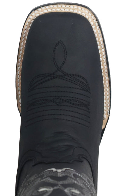 Silverton Sara All Leather Wide Square Toe Boots (Black)