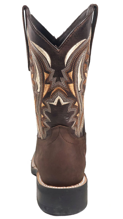 Silverton Stockton All Leather Square Toe Boots (Chocolate)