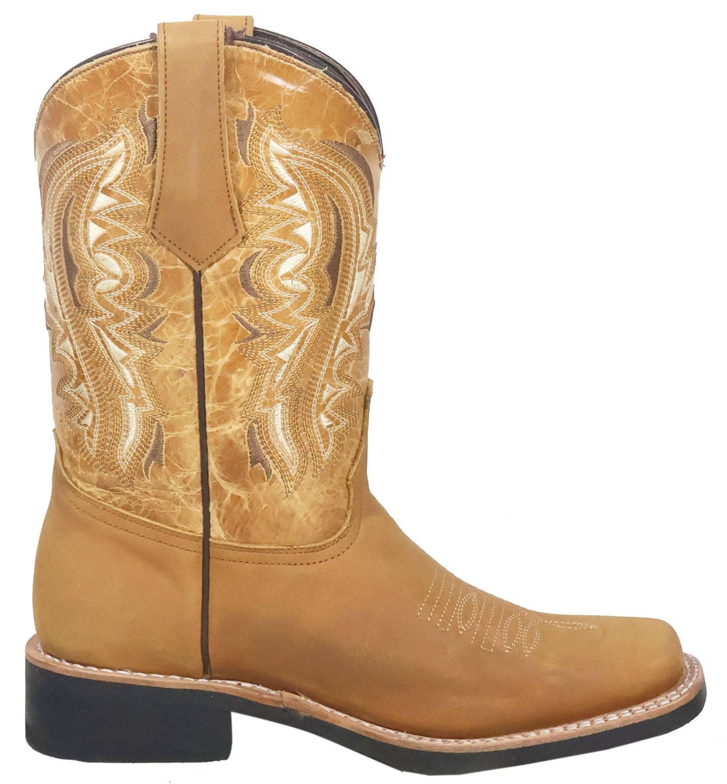 Silverton Stockton All Leather Square Toe Boots (Honey)