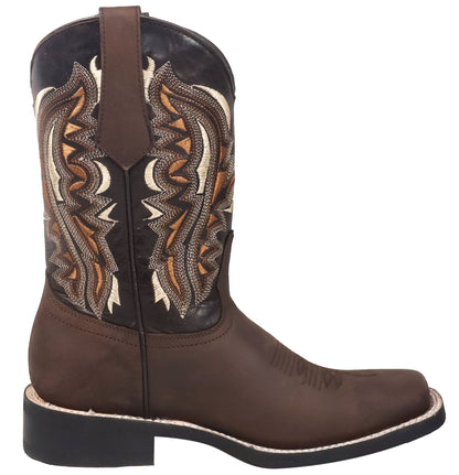 Silverton Stockton All Leather Square Toe Boots (Chocolate)