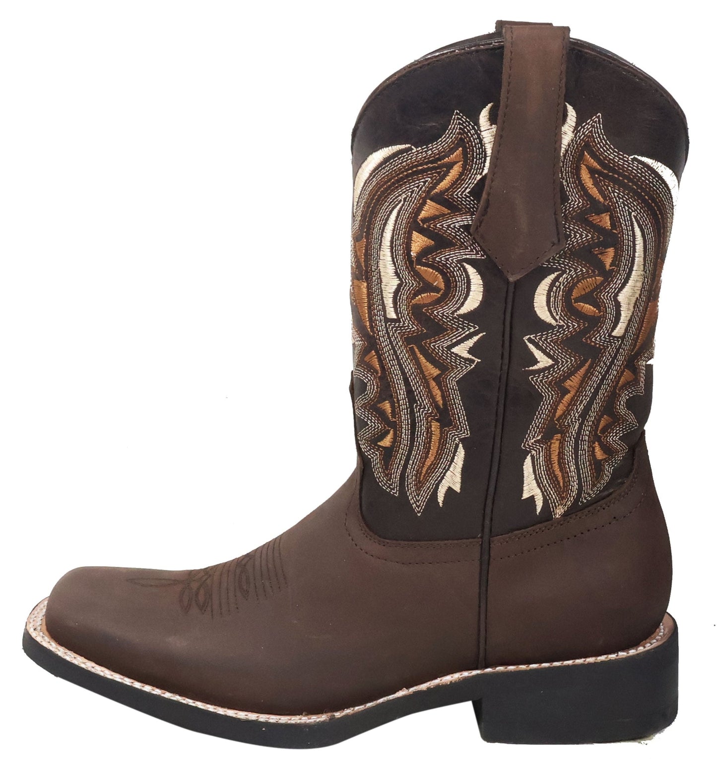 Silverton Stockton All Leather Square Toe Boots (Chocolate)