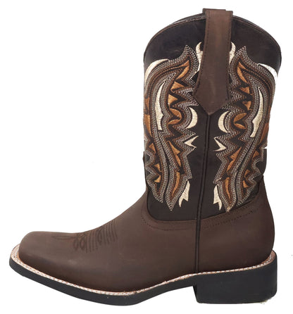 Silverton Stockton All Leather Square Toe Boots (Chocolate)
